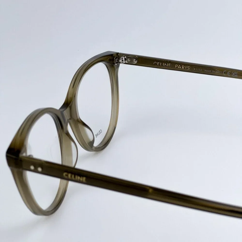 Celine CL50068I 093 CELINE THIN BRAND NEW Eyeglasses Transparent Khaki Women